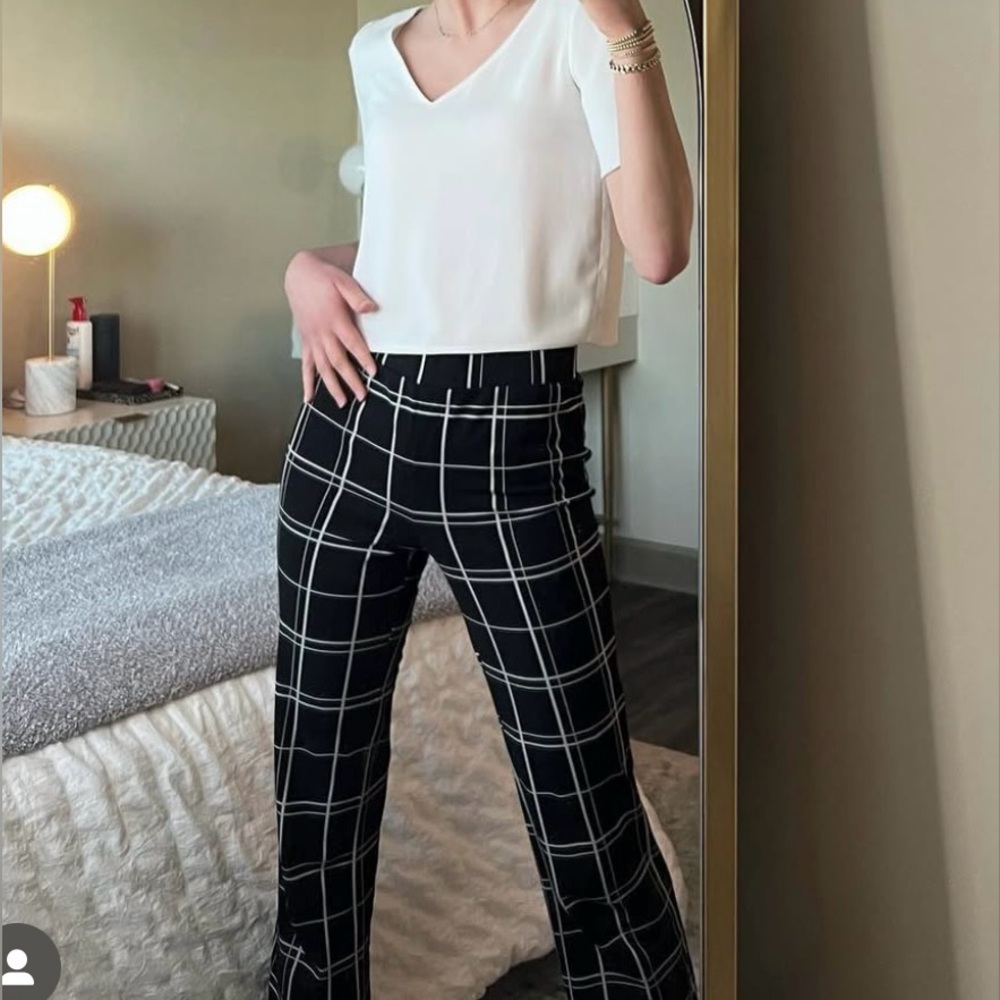 Babaton White Cropped Top and Leith Striped Trousers
